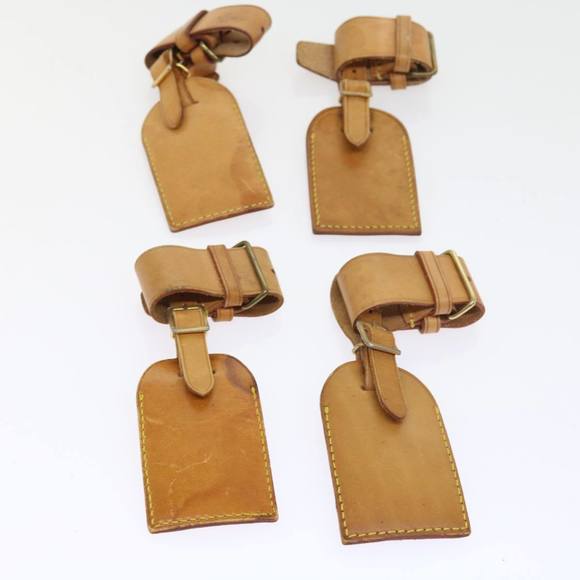 LOUIS VUITTON Powanie Name Tag Leather 10set Beige LV Auth 54475 - Picture 7 of 7